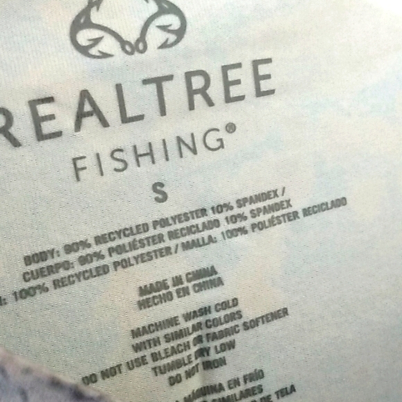 REALTREE ASPECT FISHING GRAY CREW NECK SHORT SLEEVE PERFORMANCE TEE SIZE S NWT - Picture 3 of 6